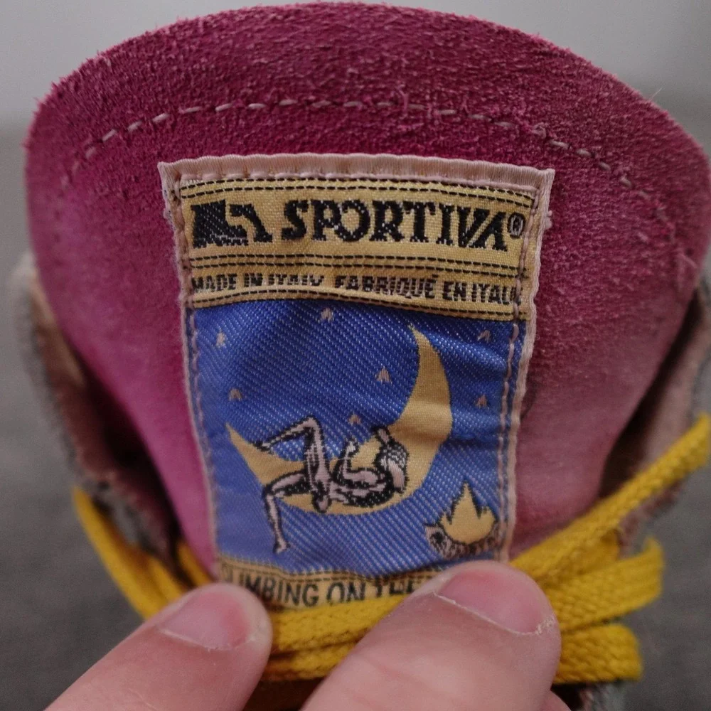 Vintage La Sportiva Kendo Evolution Climbing Shoes Mens 10 EU 43 Teal Pink Rock